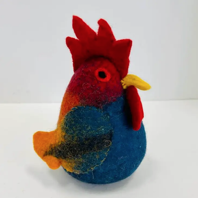 Felted Wool Rooster- Colorful