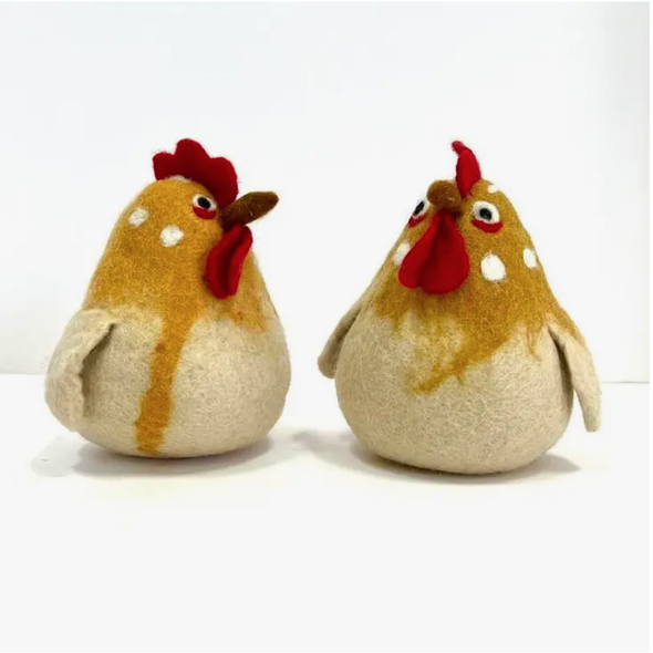 Felted Wool Rooster- Gold