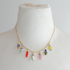 Calypso Charm Necklace- Gold/Bright Multi