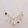 Floret Charm Necklace- Gold/Multi