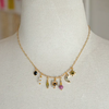 Floret Charm Necklace- Gold/Multi