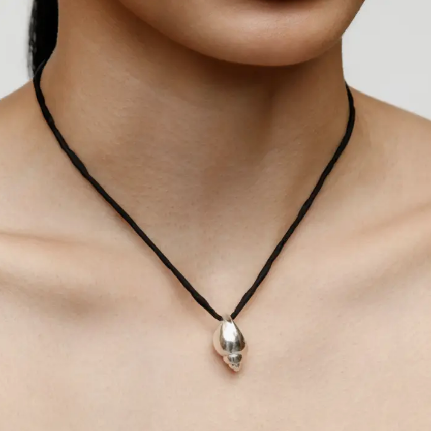 Black Leather Cord Necklace