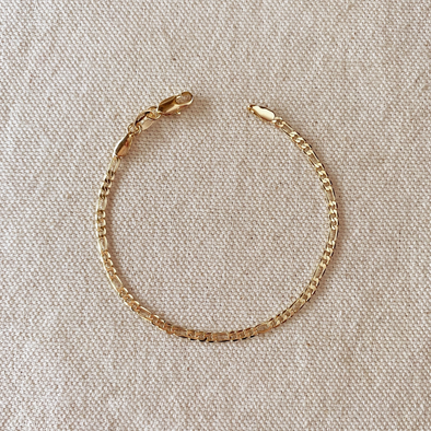 18k Gold Layered 3x1 Figaro 2mm Chain Necklace Wholesale Jewelry Makin –  Bella Joias Miami