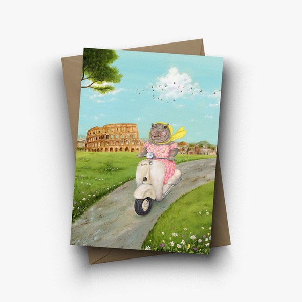 Dolores in Rome Greeting Card