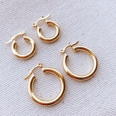 18k Gold Filled Selena Hoop Earrings