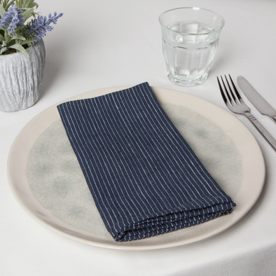 100% Linen Napkins Set of 4 Dinner Napkins Blue and White -  in 2023