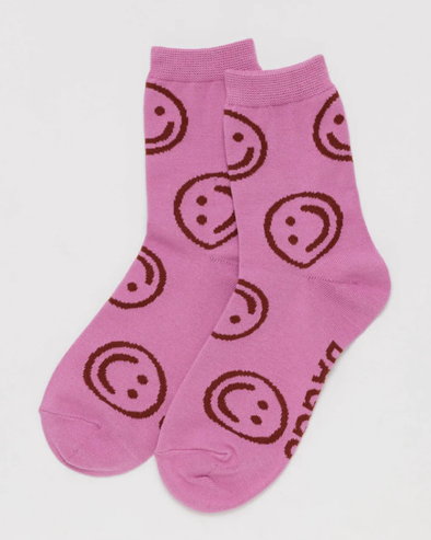 Baggu Ribbed Sock- Extra Pink Happy