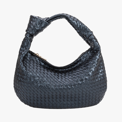 Brigitte Large Vegan/Recycled Leather Handbag- Midnight