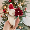 Felted Wool Flower Mouse Ornament