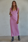 Isla Maxi Ribbed Skirt- Pink Lavender