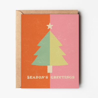 Seasons Greetings Modern Bright Greeting Card