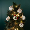 1 Felted Wool Embroidered Ball Ornament- Assorted