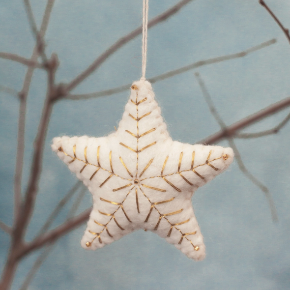 Felted Wool Star Ornament