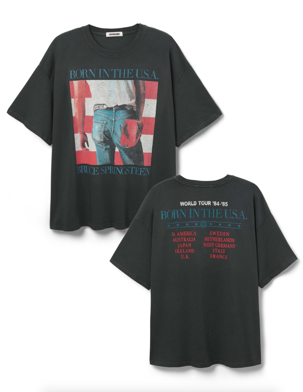 BRUCE SPRINGSTEEN BORN IN THE USA T-Shirt- Faded Black