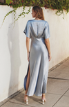 Reflections Blouson Maxi Dress- Moonlight Blue
