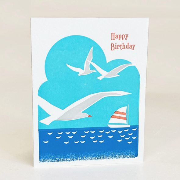 Seascape Happy Birthday Greeting Card