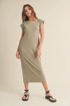 Baby Rib Maxi Dress- Stone