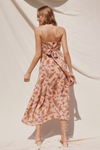 Floral Tie-Back Midi Dress- Peach Floral