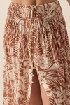 Tropical Floral Crepe Maxi Skirt- Auburn