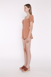 CLEARANCE! Crinkle Playsuit- Rust