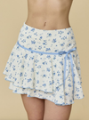 Mila Mini Skirt- White/Blue Floral