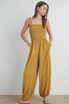 Constance Smocked Jumpsuit- Goldenrod