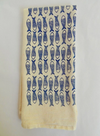 Hand Printed Cotton Kitchen Towel- Blue or Teal Fish