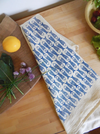 Hand Printed Cotton Kitchen Towel- Blue or Teal Fish