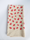 Hand Printed Cotton Kitchen Towel- Strawberries