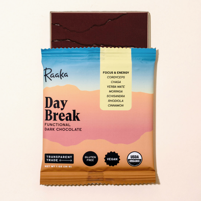Raaka Day Break Functional Dark Chocolate Bar