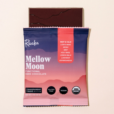 Raaka Mellow Moon Functional Dark Chocolate Bar