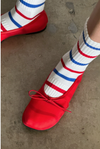 Le Bon Striped Boyfriend Socks- Red Blue White