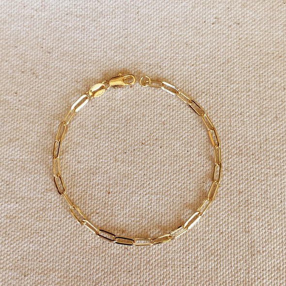 18k Gold Filled Short Link Paperclip Bracelet