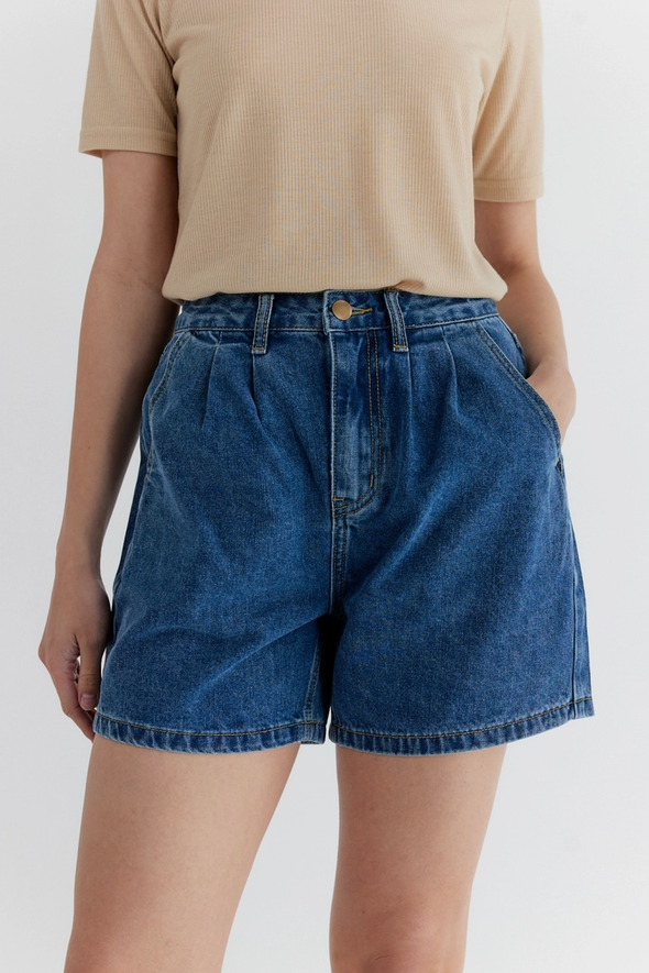 Naomi Denim Shorts- Washed Blue