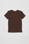 Reese Ribbed Tee- Chocolate