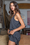 Active Mini Dress w/ Romper Lining- Charcoal