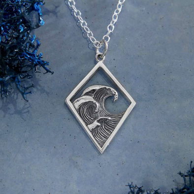 Sterling Silver Three Waves Necklace