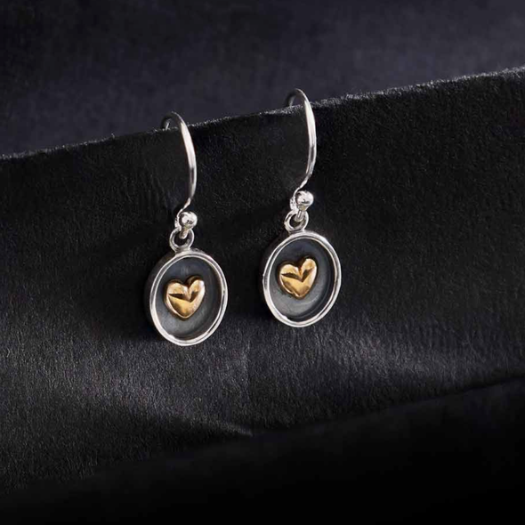 Sterling SIlver Shadow Box Heart Earrings