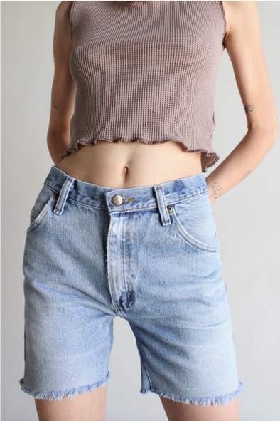 Recycled Vintage Long Line Denim Cutoff Shorts