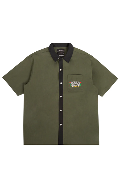 The Hundreds Giles S/S Woven- Military Green