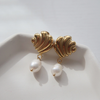 Seashell Pearl Dangle Earrings