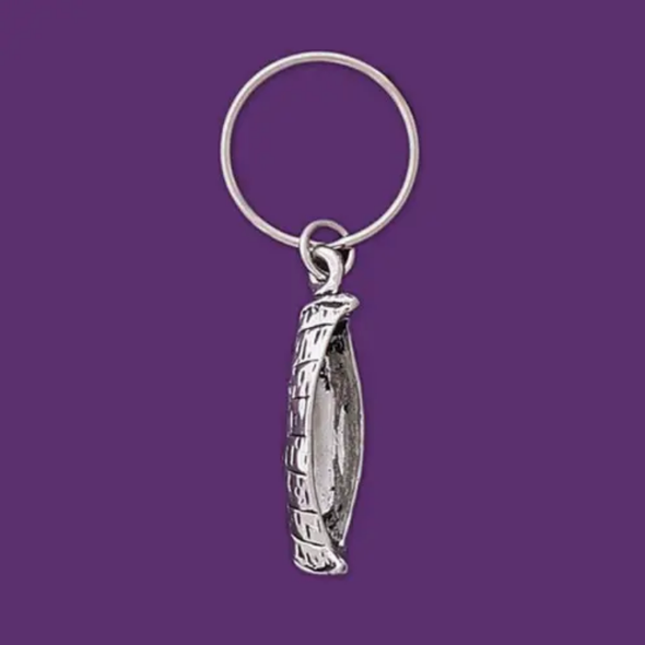 Pewter Canoe Keychain