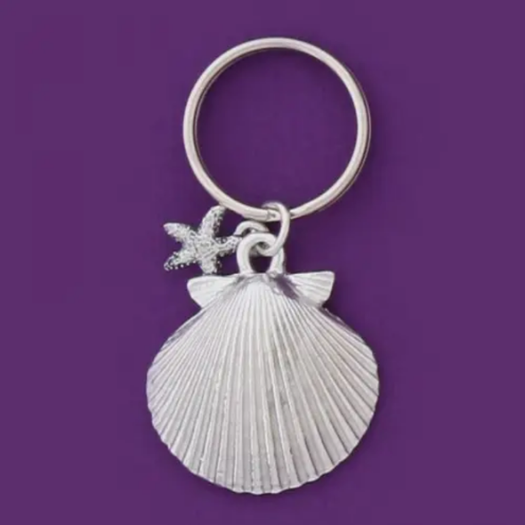 Pewter Seashell Keychain