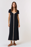 Idyllwild Ribbed Maxi Dress- Black/Cream