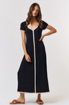 Idyllwild Ribbed Maxi Dress- Black/Cream