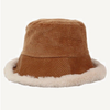 Sherpa Lined Ribbed Bucket Hat- Camel