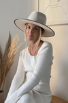 Avril Wool Felt Rancher Hat- Ivory/Tribal Band