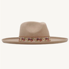 Banded Wool Felt Pencil Brim Rancher Hat- Pecan