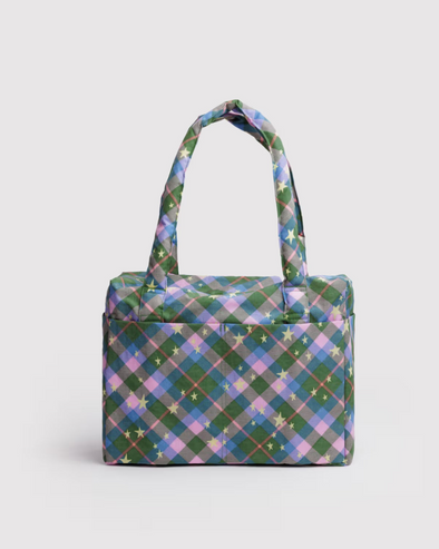 Baggu Small Cloud Carry-On | Green Star Plaid
