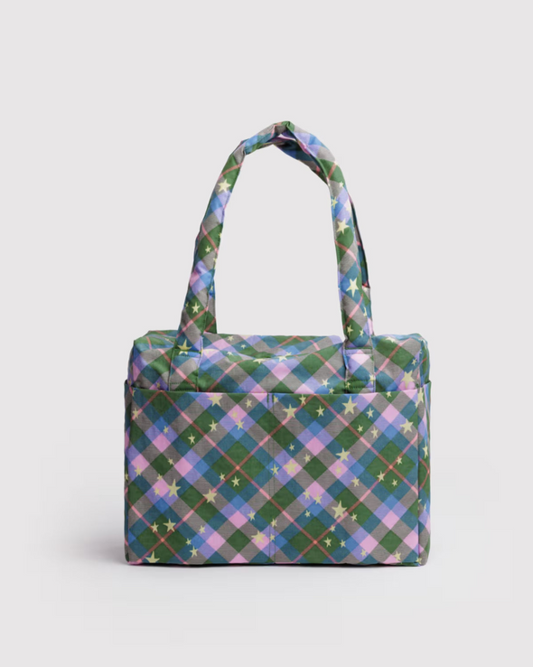 Baggu Small Cloud Carry-On | Green Star Plaid